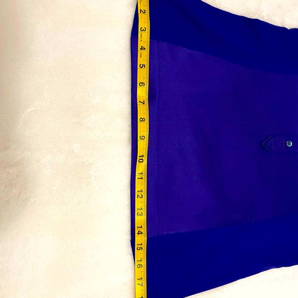 BCBGMAXAZRIA SILK PURPLE BUTTON BLOUSE CAP SLEEVE SIZE M ๐๐๐ EUC - Picture 13 of 13